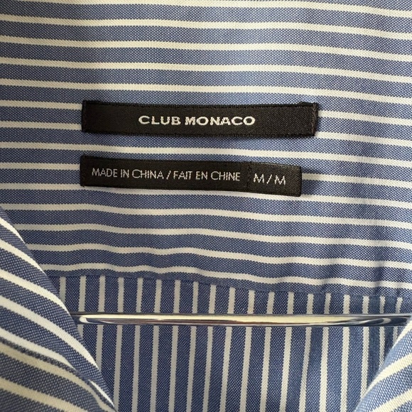 Club Monaco Blue Casual Button Down Shirt Medium - Picture 4 of 5